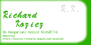 richard kozicz business card